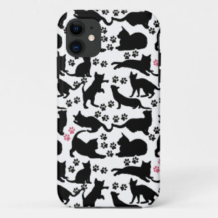 黒い猫のアイコン(前足あり) iPhone 11 ケース