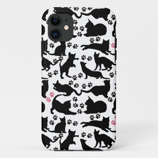 黒い猫のアイコン（前足あり） Case-Mate iPhoneケース (裏面)