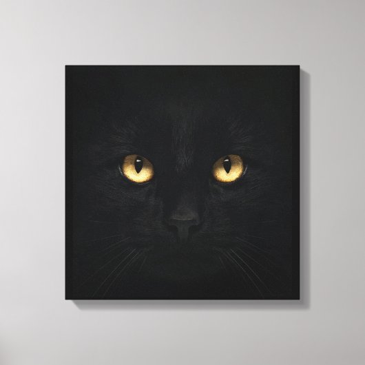 黒い猫のキャンバス印刷 キャンバスプリント (正面)