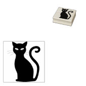黒い猫のスタンプ ラバースタンプ (押印)