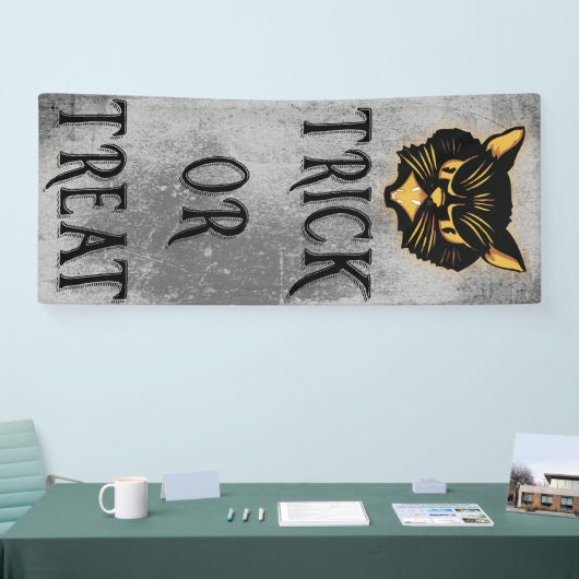 黒い猫のトリックまたは治療をスカウリング 横断幕 (トレードショー)