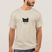 黒い猫のハート形の鼻ニャーキャットシャツk tシャツ (正面)