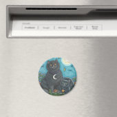 黒い猫のマグネットラウンドBUBOとPYEWACKET マグネット (インサイチュ (食洗機))