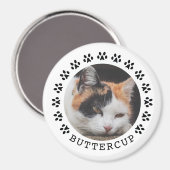 黒い猫の手のプリントフレームのペットの写真 マグネット (正面/裏面)