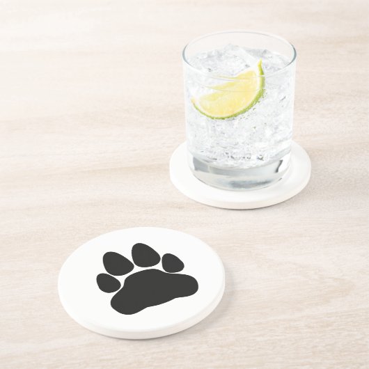 黒い猫の手の印刷図形 コースター (側面)