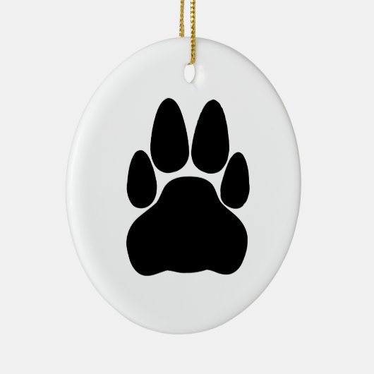 黒い猫の手の印刷図形 セラミックオーナメント (右)