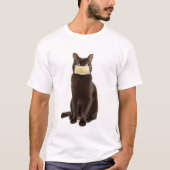 黒い猫を顔 Tシャツ (正面)