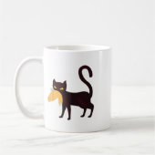 黒い猫カマラハリスとトランプヘア皮肉 コーヒーマグカップ (左)