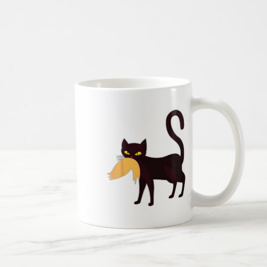 黒い猫カマラハリスとトランプヘア皮肉 コーヒーマグカップ (右)