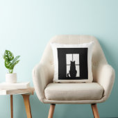 黒い猫クリックとウィンドウのカラーオプション クッション (椅子)