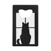 黒い猫クリックとウィンドウのカラーオプション クレジットカード栓抜き (正面)