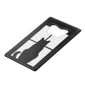 黒い猫クリックとウィンドウのカラーオプション クレジットカード栓抜き (正面アングル)