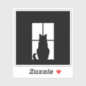 黒い猫クリックとウィンドウのカラーオプション シール (シート)
