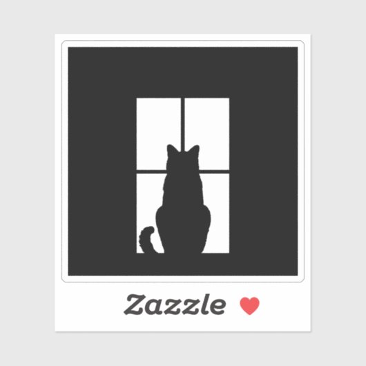 黒い猫クリックとウィンドウのカラーオプション シール (シート)
