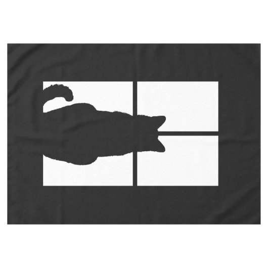 黒い猫クリックとウィンドウのカラーオプション テーブルクロス (正面(横))