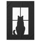 黒い猫クリックとウィンドウのカラーオプション テーブルクロス (正面)