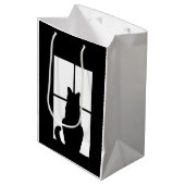 黒い猫クリックとウィンドウのカラーオプション ミディアムペーパーバッグ (正面アングル)