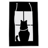 黒い猫クリックとウィンドウのカラーオプション ミディアムペーパーバッグ (正面)