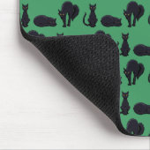 黒い猫ハロウィンピクセルアートパターン マウスパッド (コーナー)