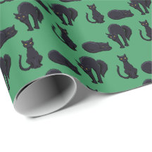 黒い猫ハロウィンピクセルアートパターン