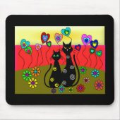 黒い猫好きの芸術のギフト マウスパッド (正面)