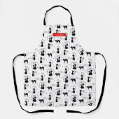 黒い猫好き_名前をカスタムする エプロン (正面)