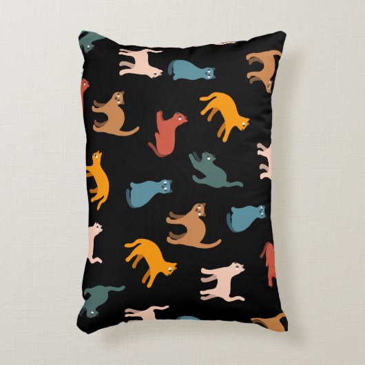 黒い猫 アクセントクッション (正面(垂直))