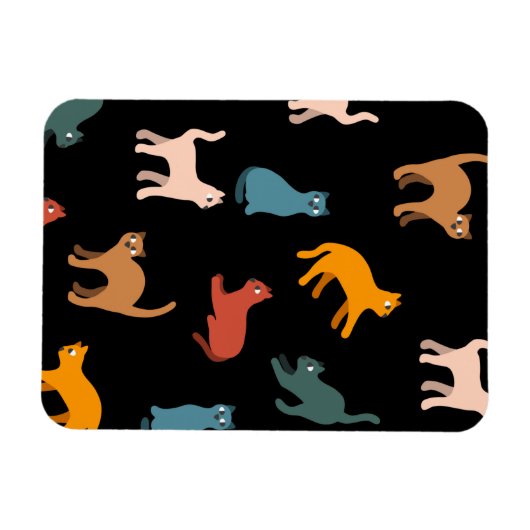 黒い猫 マグネット (横)