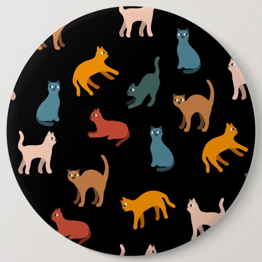 黒い猫 缶バッジ (正面)