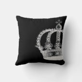 黒い王冠の装飾用クッション20" x 20" クッション (裏面)