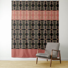 黒い珊瑚とピンク タペストリー