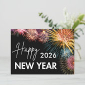 黒い現代的な花火 ハッピー ニューミレニアム シーズンカード (スタンド正面)
