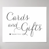 黒い甘い書道結婚式のカードと贈り物 ポスター (正面)