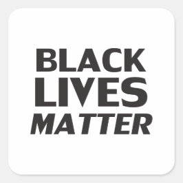 黒い生命の物質ホワイトブラックモダンタイポグラフィ スクエアシール