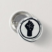 黒い生命を持つボタンは問題の拳。 缶バッジ (正面&裏面)