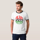 黒い生命問題のレトロのスタイルの設計 Tシャツ (正面フル)