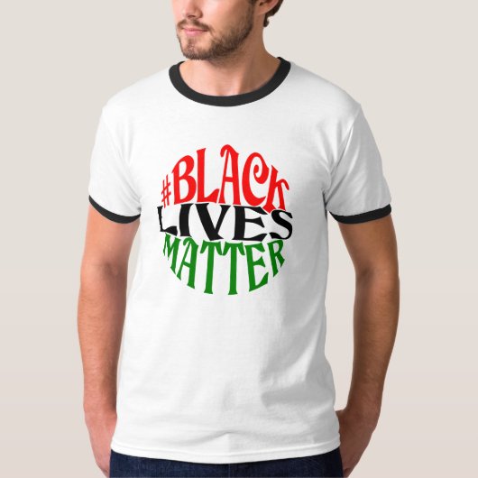 黒い生命問題のレトロのスタイルの設計 Tシャツ (正面)