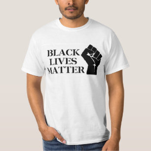 黒い生命問題-上げられたくいしばられた握りこぶし Tシャツ