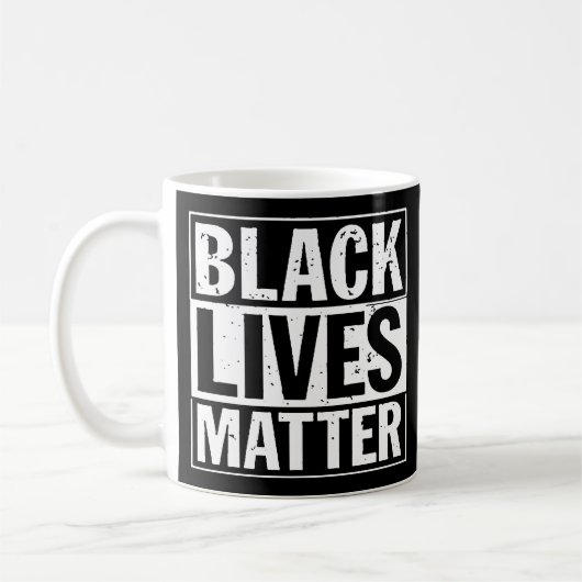 "黒い生命問題" (両面) コーヒーマグカップ (左)