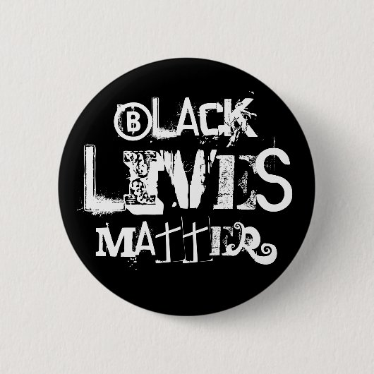 黒い生命問題 缶バッジ (正面)