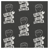 黒い生命物質blblemリボン拳の抗議パターン ファブリック (クローズアップ)