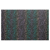 黒い生地の電気虹のノートそしてクレフ、音符記号 ファブリック (ファットクウォーター)