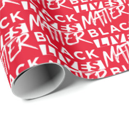 黒い生活は赤いクリスマスに重要である ラッピングペーパー