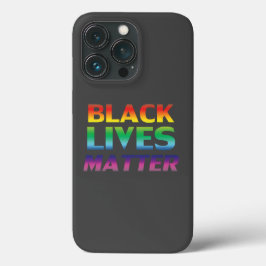 黒い生活問題レインボータイポグラフィlgbt gray iPhone 13 proケース