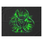 黒い生物学的災害［有害物質］の有毒な警告標識の記号の緑 テーブルクロス (正面(横))