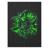 黒い生物学的災害［有害物質］の有毒な警告標識の記号の緑 テーブルクロス (正面)