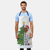 黒い男の子の誕生日ギフトメラニン男の子クリスマス エプロン (着用した状態)