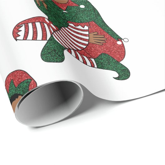 黒い男の子の誕生日ギフトメラニン男の子クリスマス ラッピングペーパー (ロールコーナー)