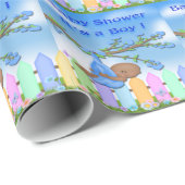 黒い男の赤ちゃん-裏庭のベビーシャワーのギフト用包装紙 ラッピングペーパー (ロールコーナー)