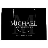 黒い男らしグパーソナライズされたロンプマン ラージペーパーバッグ (正面)